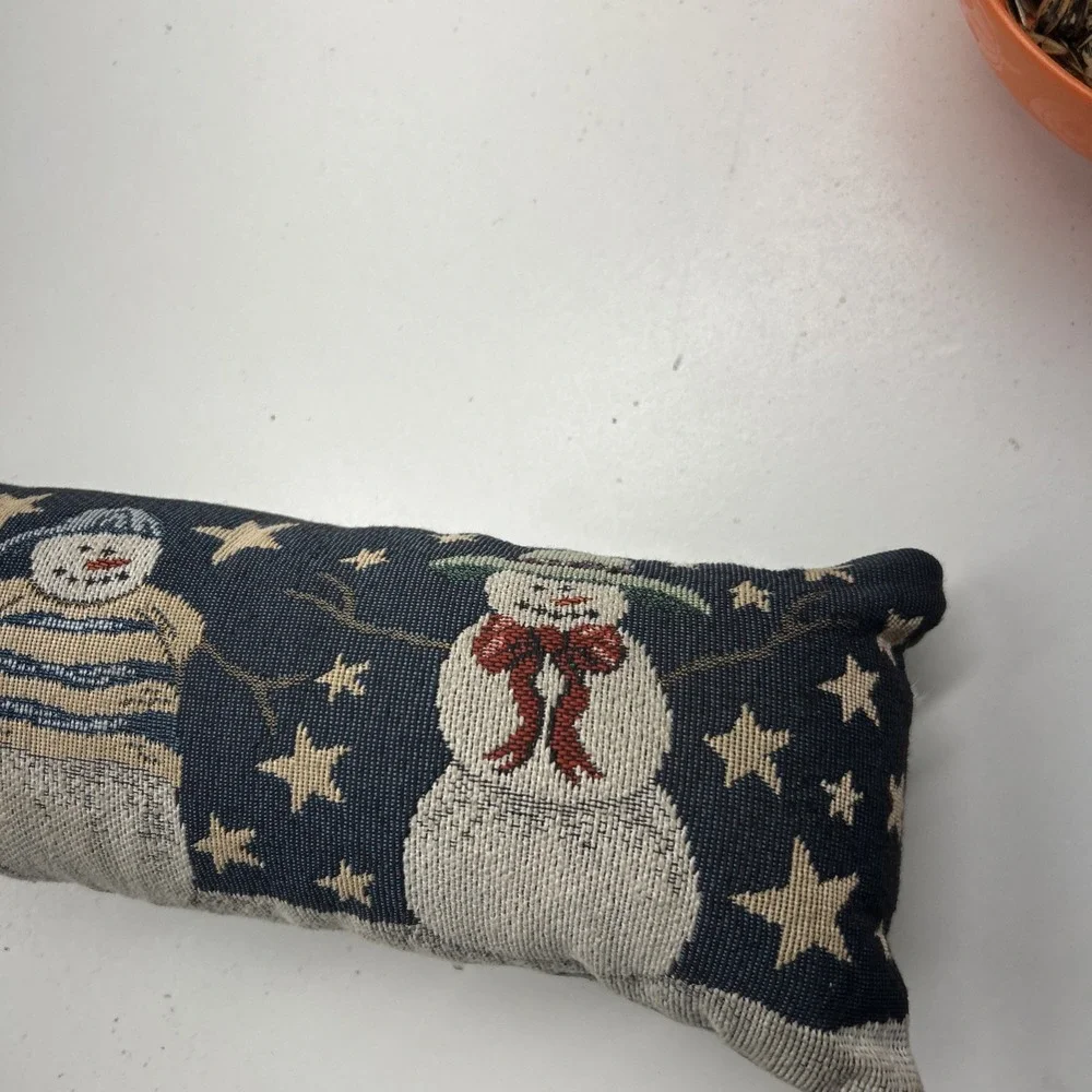 Christmas Snowman Woven Door Draft Stopper Fabric Draft Excluder Holiday Decor
